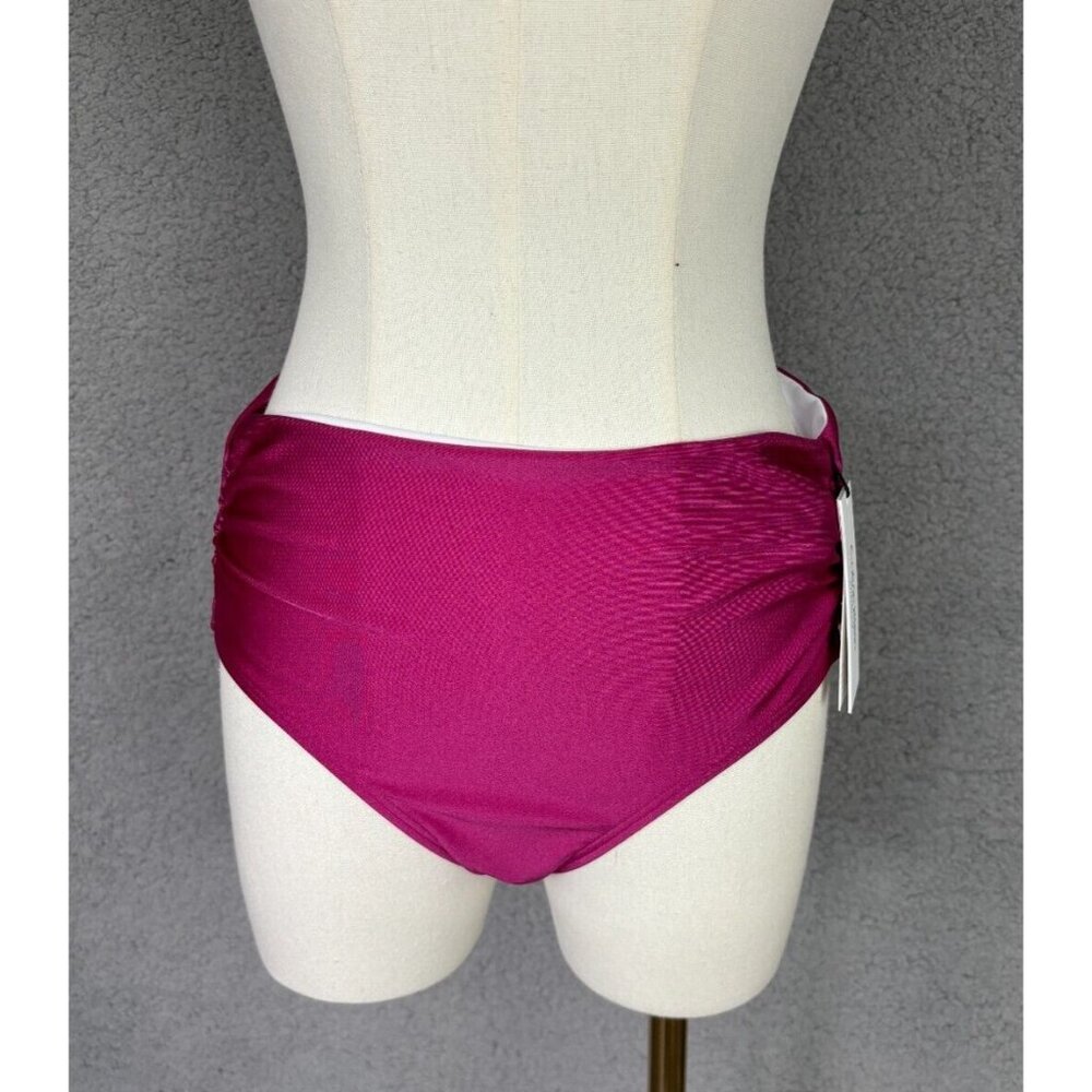Calvin Klein Women's Stain Ruched Swim  Brief Convertible Pink Small NWT's.